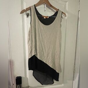 One A Two-Tone Asymmetrical Tank Top